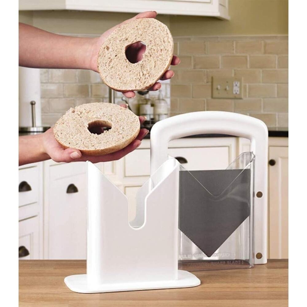Hoan The Original Bagel Guillotine Slicer, Manual Precision Cutter w/ Safety